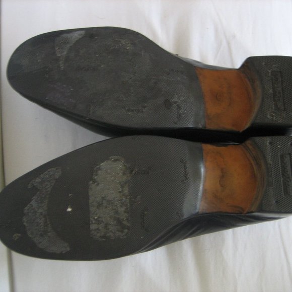 GUCCI Men\'s Loafer Leather Shoes Double G Monk Strap Size 46/US Size 9